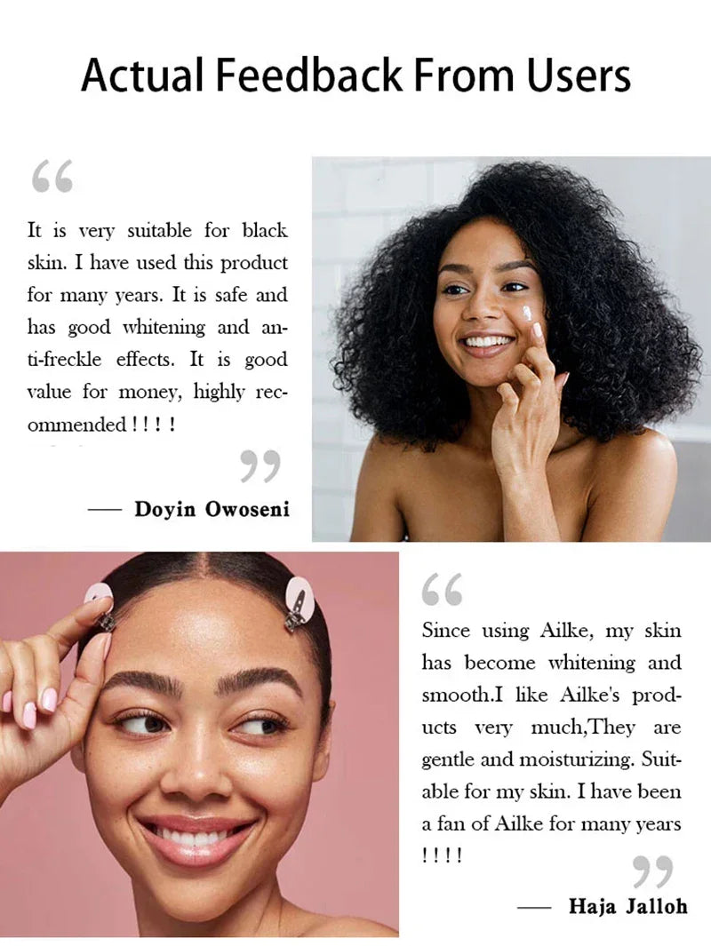 AILKE Whitening Face Cream, Reduce Dark Spots, Sun Spots, Reduce Melanin, With Collagen, Glutathione, For All Skin Types