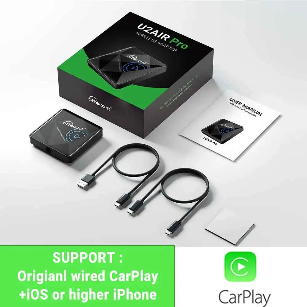 OTTOCAST U2 Air PRO Wired To Wireless CarPlay Adapter USB Dongle Smart Ai Box Car Accessories for VW Nissan Ford Volvo Kia Benz