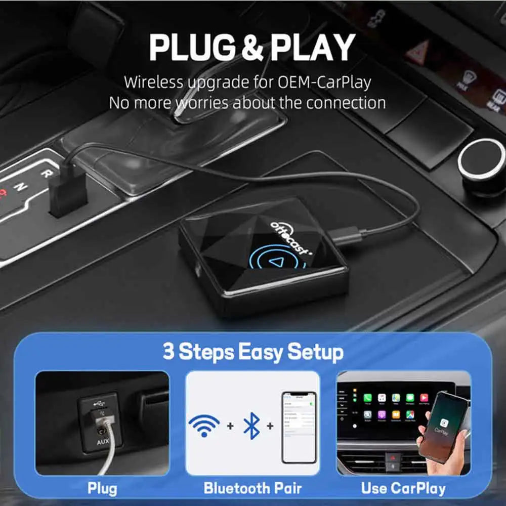 OTTOCAST U2 Air PRO Wired To Wireless CarPlay Adapter USB Dongle Smart Ai Box Car Accessories for VW Nissan Ford Volvo Kia Benz