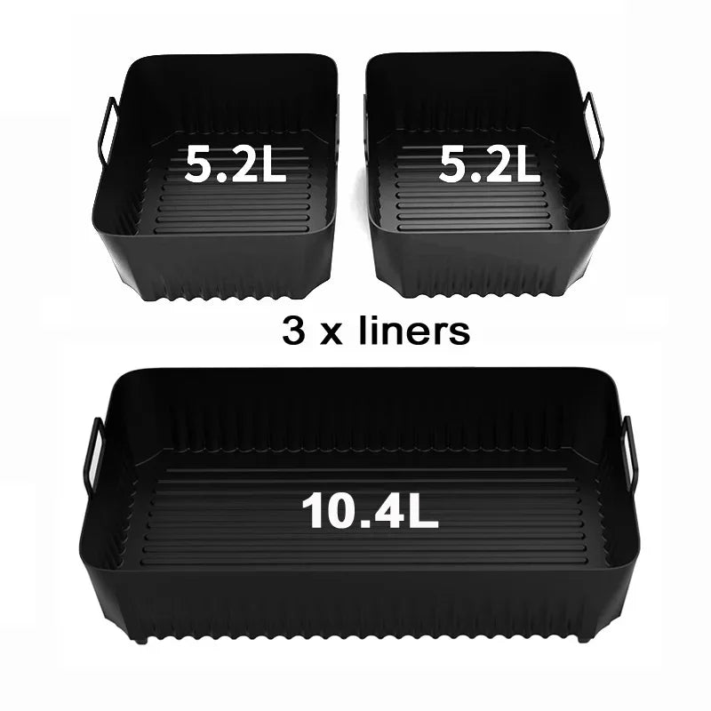 Hot Rectangle Air Fryer Silicone Liners for Ninja DZ071/AF500UK Air Fryer Basket Replacement Dishwasher Safe Air Fryer Liners
