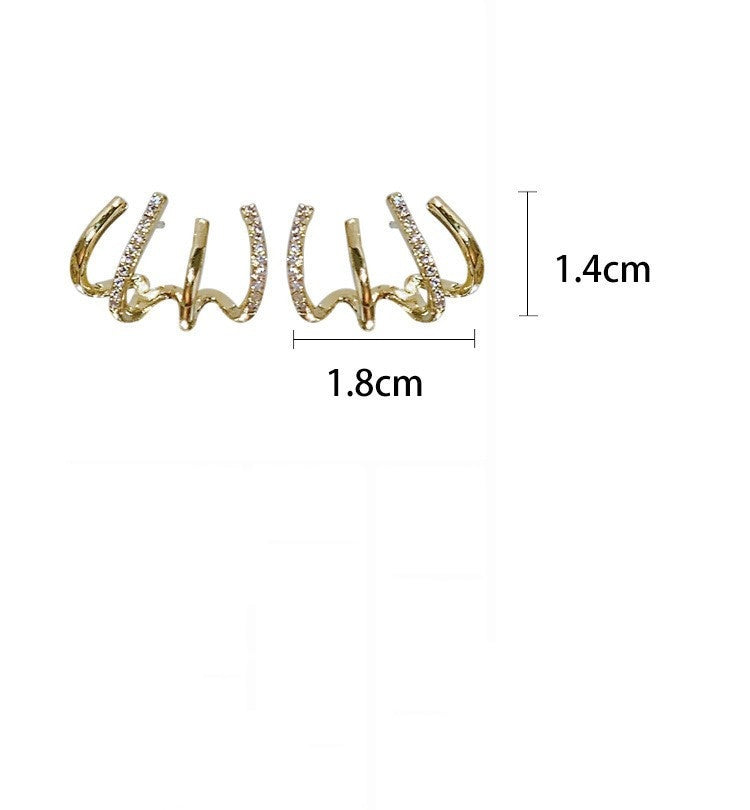 Women's Niche Design Internet Celebrity Fashion Four-claw Earrings Birthday Gift