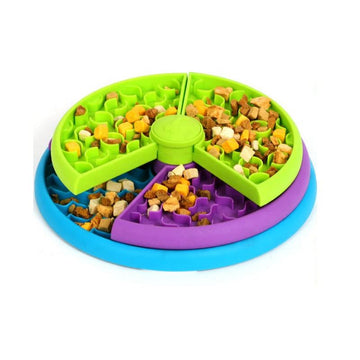 Pet Slow Food Bowl Anti Choking Cat Bowl,3in1 Interactive Dog Feeder Puzzle