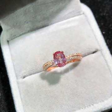 Colorfast High-end 18K Gold-plated Ring With Natural Amethyst