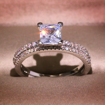 Popular White Zircon Ring Set Jewelry Ring