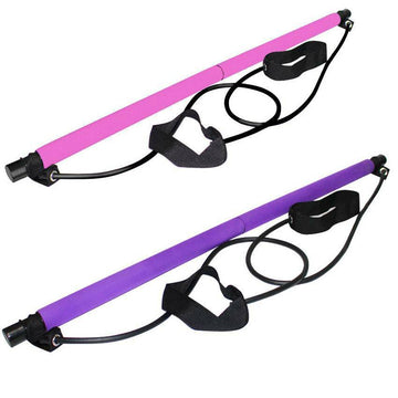 Pilates Stick Home Fitness Exercise For Women Foot Pedal Resistance Band