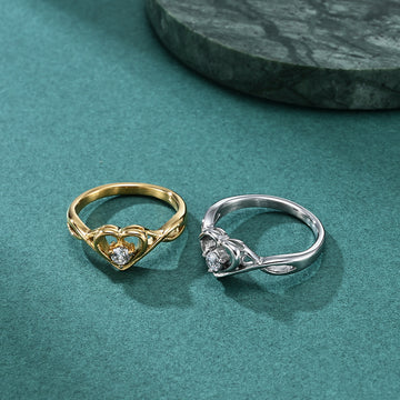 INS Fashion Women's Heart-shaped Clip-in Cast Ring