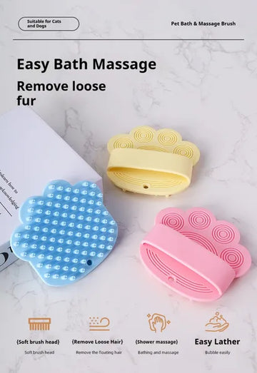 Dog Bath Brush,Pet Bath Comb Brush Soothing Massage Rubber Comb