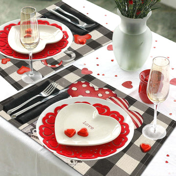 Valentines Day Placemats Set Of 4, 17x12.5 Inches With Gnomes