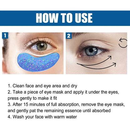 EELHOE Collagen Eye Mask Lightens Fine Lines and Dark Circles Hydrates, Moisturizes, Firms and Lifts Crystal Eye Masks
