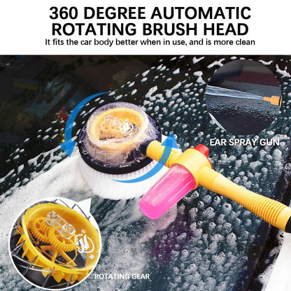 1pc Car Cleaning Brush Washing Tools Foam Brush Long Handle Automatic Rotary Broom Cleaning Tools Auto Accessories - JZ collection