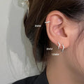 Stainless Steel Minimal Wave Hoop Earrings Crystal Zirconia Small Huggie Thin Cartilage Earring Piercing Jewelry 2023 New - JZ collection