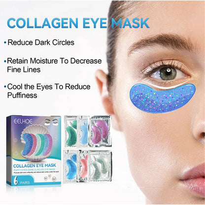 EELHOE Collagen Eye Mask Lightens Fine Lines and Dark Circles Hydrates, Moisturizes, Firms and Lifts Crystal Eye Masks