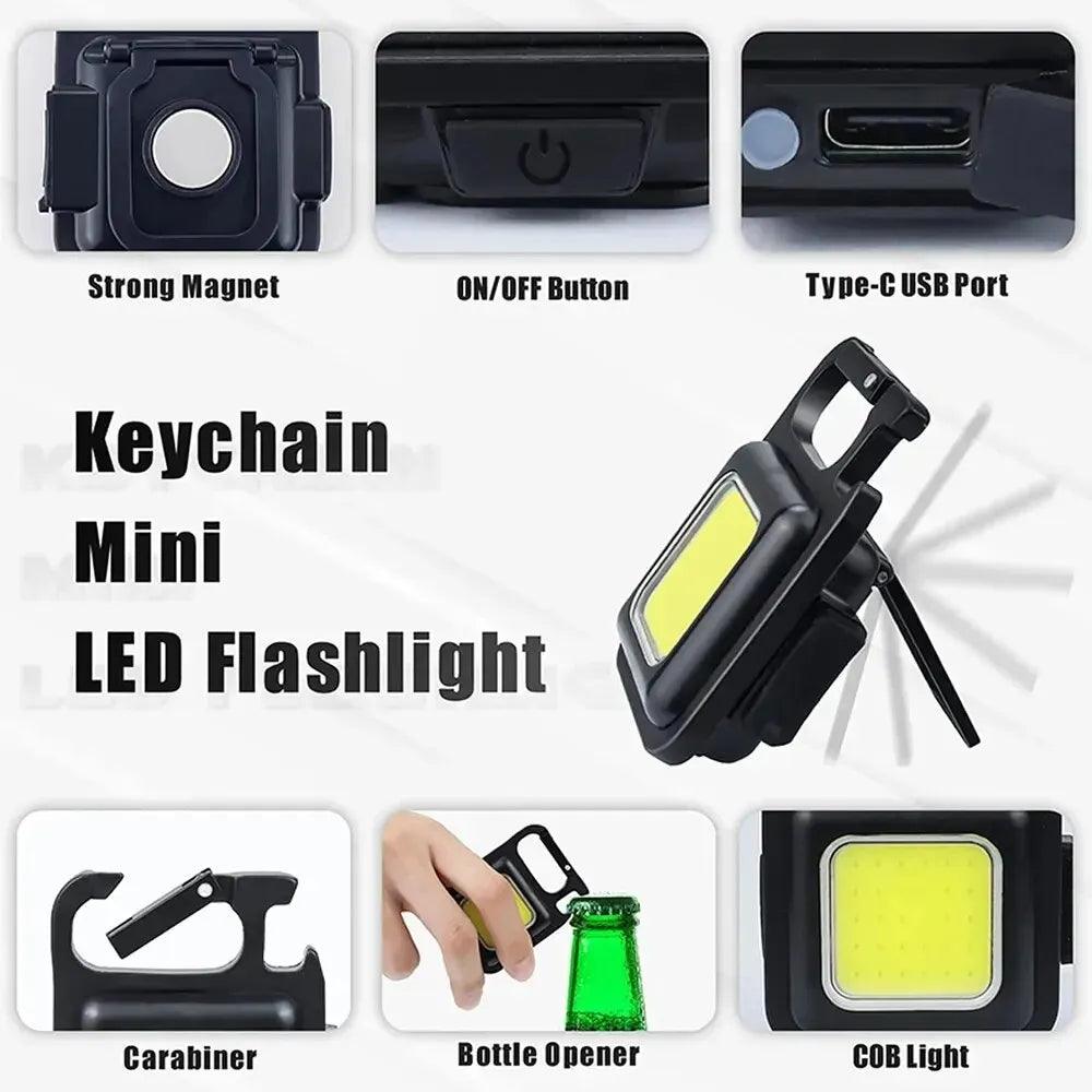 Multifunctional Mini LED Flashlight Keychain - JZ collection