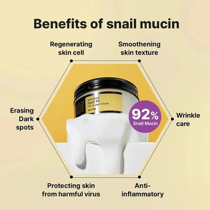 Advanced Snail Mucin 92% Snail Anti-aging Repair Cream Skin Barrier Improvement Nourishing Cream Korean Skin Care Facial Cream