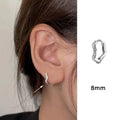 Stainless Steel Minimal Wave Hoop Earrings Crystal Zirconia Small Huggie Thin Cartilage Earring Piercing Jewelry 2023 New - JZ collection