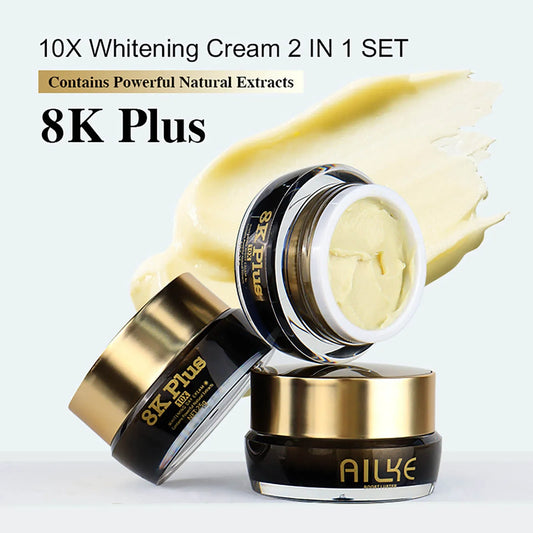 AILKE Whitening Face Cream, Reduce Dark Spots, Sun Spots, Reduce Melanin, With Collagen, Glutathione, For All Skin Types