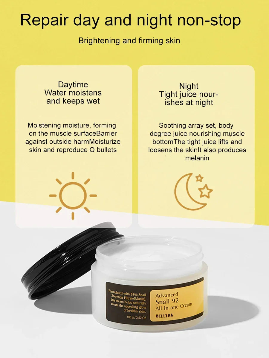 Advanced Snail Mucin 92% Snail Anti-aging Repair Cream Skin Barrier Improvement Nourishing Cream Korean Skin Care Facial Cream