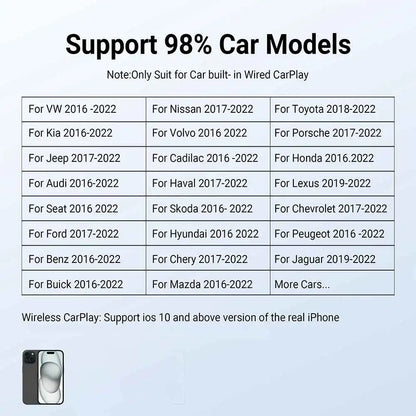 OTTOCAST U2 Air PRO Wired To Wireless CarPlay Adapter USB Dongle Smart Ai Box Car Accessories for VW Nissan Ford Volvo Kia Benz