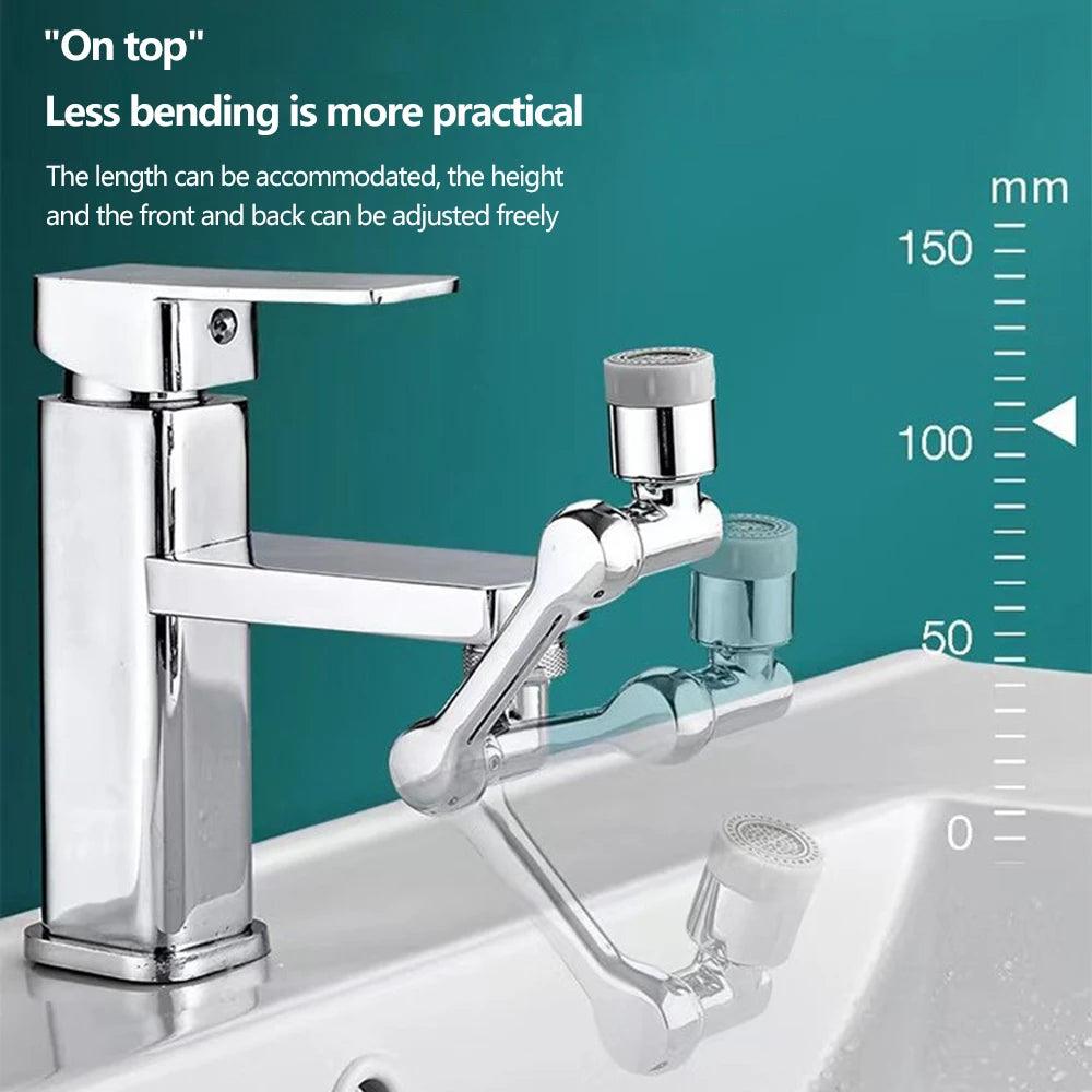 ABS Universal 1080 °Swivel Robotic Arm Swivel Extension Faucet Aerator Kitchen Sink Faucet Extender 2Water Flow Mode - JZ collection