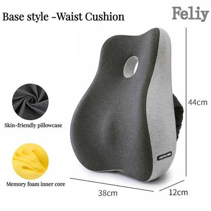 Memory Foam Office Chair Cushion Car Seat Support Waist Pillow Massage Lumbar Orthopedic Pillow Buttock Coccyx Cushion Back Pads - JZ collection