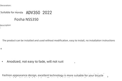 Suitable for Honda Adv350 Modified Pieces Lower Code Accessories Buddha Sand 350 Lower Shock Absorption Sitting Height Lower 25mm