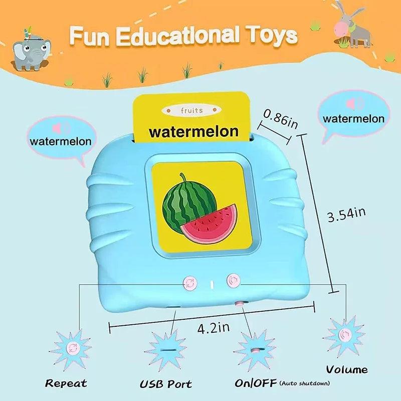 Kids English Word Games Talking Flash Cards Learning English Machine Education Electronic Book Toddlers Language Reading Helper - JZ collection