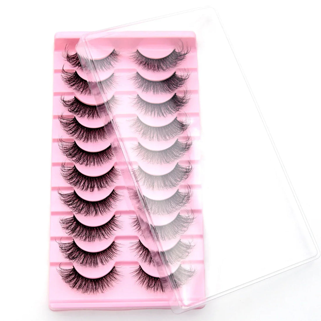 Visofree 10 Pairs Mink Lashes Make Up Faux Mink Lashes Hand Made Eyelashes Eyelashes Reusable False Eyelash Crisscross Fake Q01