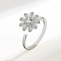 SMJEL Fidget Spinner Ring Anxiety for Women Multiple Crystal Flower Eye Butterfly Animal Ring Rotate Anti Stress Wedding Jewerly - JZ collection