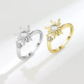 SMJEL Fidget Spinner Ring Anxiety for Women Multiple Crystal Flower Eye Butterfly Animal Ring Rotate Anti Stress Wedding Jewerly - JZ collection