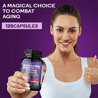 Resveratrol Nad+ Berberine, Quercetin - Improve Aging, Anti-oxidation, Regulate Metabolism, Protect Nerves