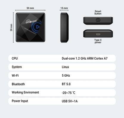 OTTOCAST U2 Air PRO Wired To Wireless CarPlay Adapter USB Dongle Smart Ai Box Car Accessories for VW Nissan Ford Volvo Kia Benz