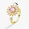 SMJEL Fidget Spinner Ring Anxiety for Women Multiple Crystal Flower Eye Butterfly Animal Ring Rotate Anti Stress Wedding Jewerly - JZ collection