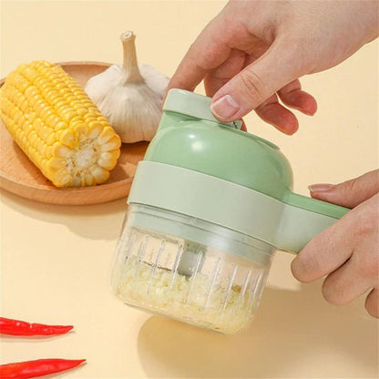 Multifunctional 4 In1 Electric Vegetable Cutter Slicer Garlic Mud Masher Garlic Chopper Cutting Pressing Mixer Food Slice - JZ collection