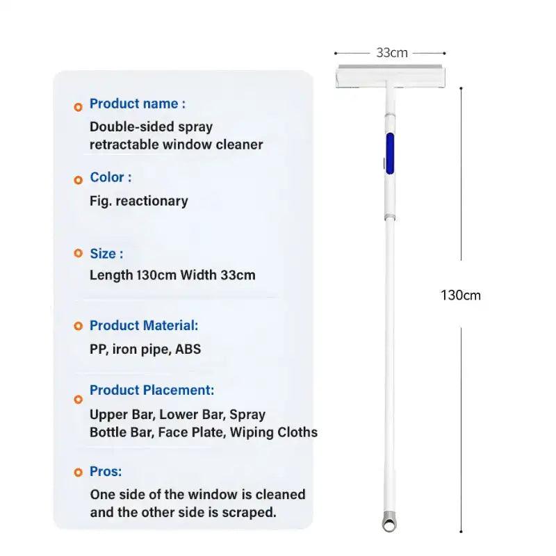 Double-Sided Spray Expansion Window Cleaner Spray Window Cleaner 2 In 1 Window Squeegee With Spray Bottle Window Cleaning - JZ collection