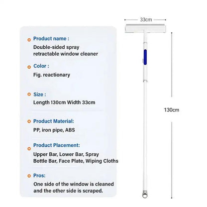 Double-Sided Spray Expansion Window Cleaner Spray Window Cleaner 2 In 1 Window Squeegee With Spray Bottle Window Cleaning - JZ collection