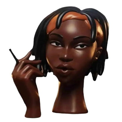 NEW Head Incense Burner Black Women Face Resin Incense Holder With 60Pcs Incense Cones for Bedroom Office Home