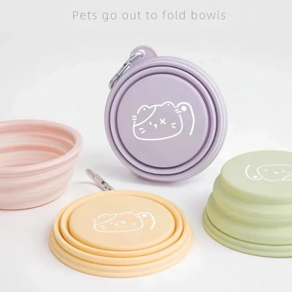 Foldable Silicone Pet Bowl – Portable Food & Water Container for Dogs and Cats
