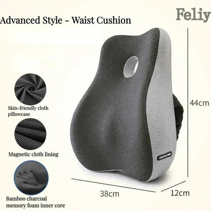 Memory Foam Office Chair Cushion Car Seat Support Waist Pillow Massage Lumbar Orthopedic Pillow Buttock Coccyx Cushion Back Pads - JZ collection