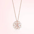 Heart Shaped Four Leaf Clover Pendant Necklace Silver Gold Jewelry Zircon Women Love Clavicle Chain Gifts Openable ChokerJewelry - JZ collection