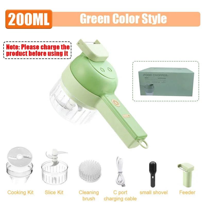 Multifunctional 4 In1 Electric Vegetable Cutter Slicer Garlic Mud Masher Garlic Chopper Cutting Pressing Mixer Food Slice - JZ collection