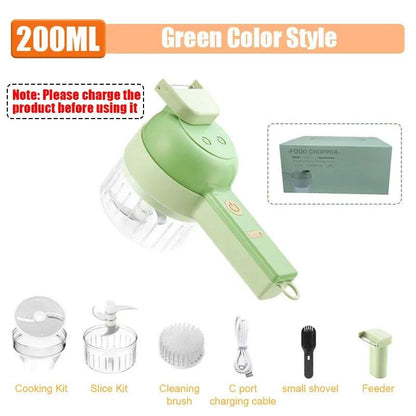 Multifunctional 4 In1 Electric Vegetable Cutter Slicer Garlic Mud Masher Garlic Chopper Cutting Pressing Mixer Food Slice - JZ collection