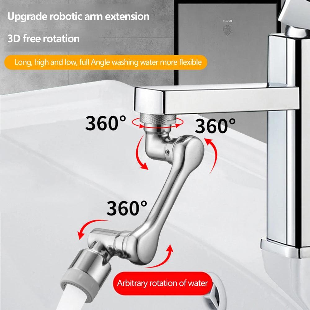 ABS Universal 1080 °Swivel Robotic Arm Swivel Extension Faucet Aerator Kitchen Sink Faucet Extender 2Water Flow Mode - JZ collection