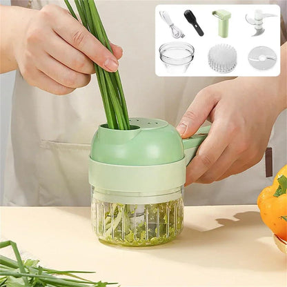 Multifunctional 4 In1 Electric Vegetable Cutter Slicer Garlic Mud Masher Garlic Chopper Cutting Pressing Mixer Food Slice - JZ collection