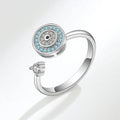 SMJEL Fidget Spinner Ring Anxiety for Women Multiple Crystal Flower Eye Butterfly Animal Ring Rotate Anti Stress Wedding Jewerly - JZ collection
