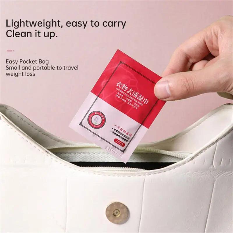 20pcs/Bag Clothes Stain Removal Wet Wipes No Washing Cleaning Wipe Individual Wrapped Wipes Jacket Dirt Oil Removal Wet Wipes - JZ collection