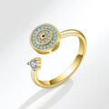 SMJEL Fidget Spinner Ring Anxiety for Women Multiple Crystal Flower Eye Butterfly Animal Ring Rotate Anti Stress Wedding Jewerly - JZ collection