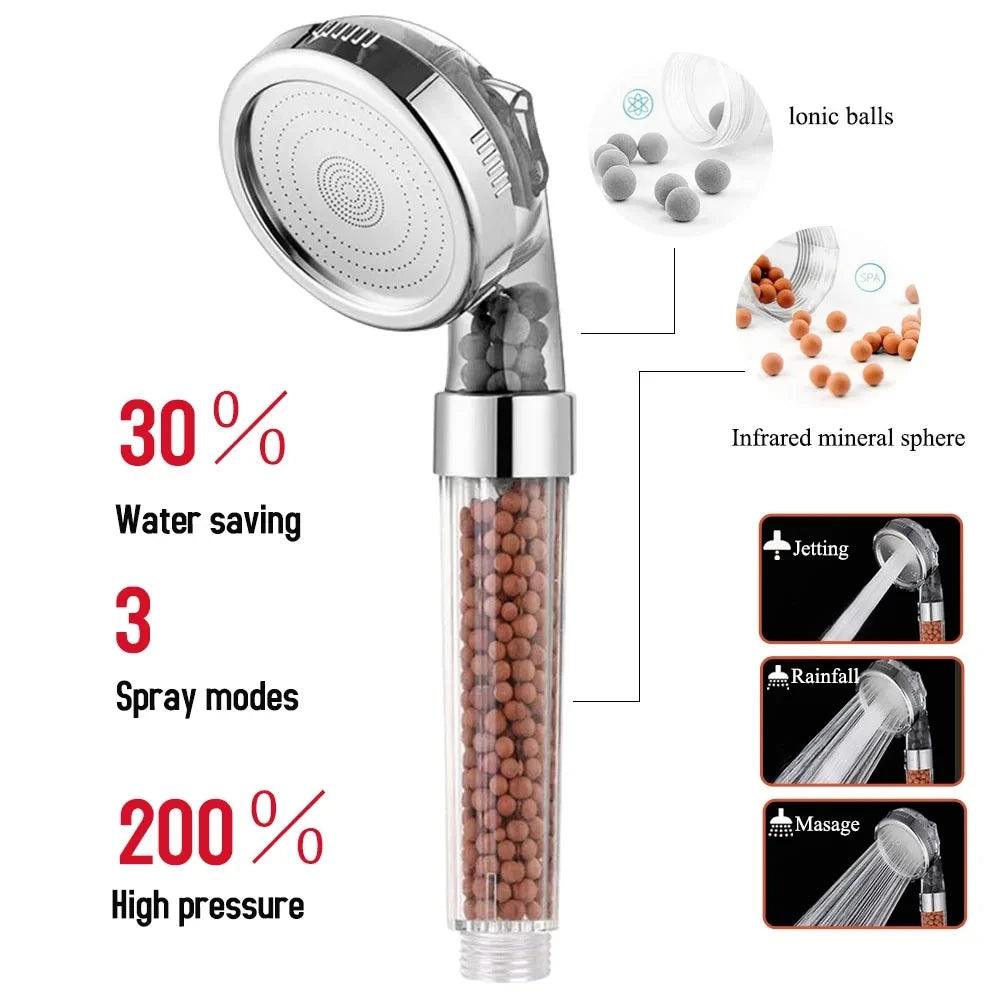 New 3 Functions High Pressure SPA Shower - JZ collection