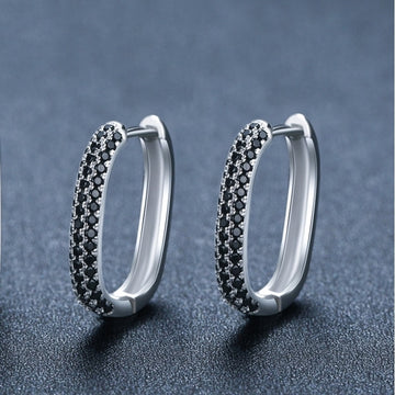 French-style Black Zircon Earrings