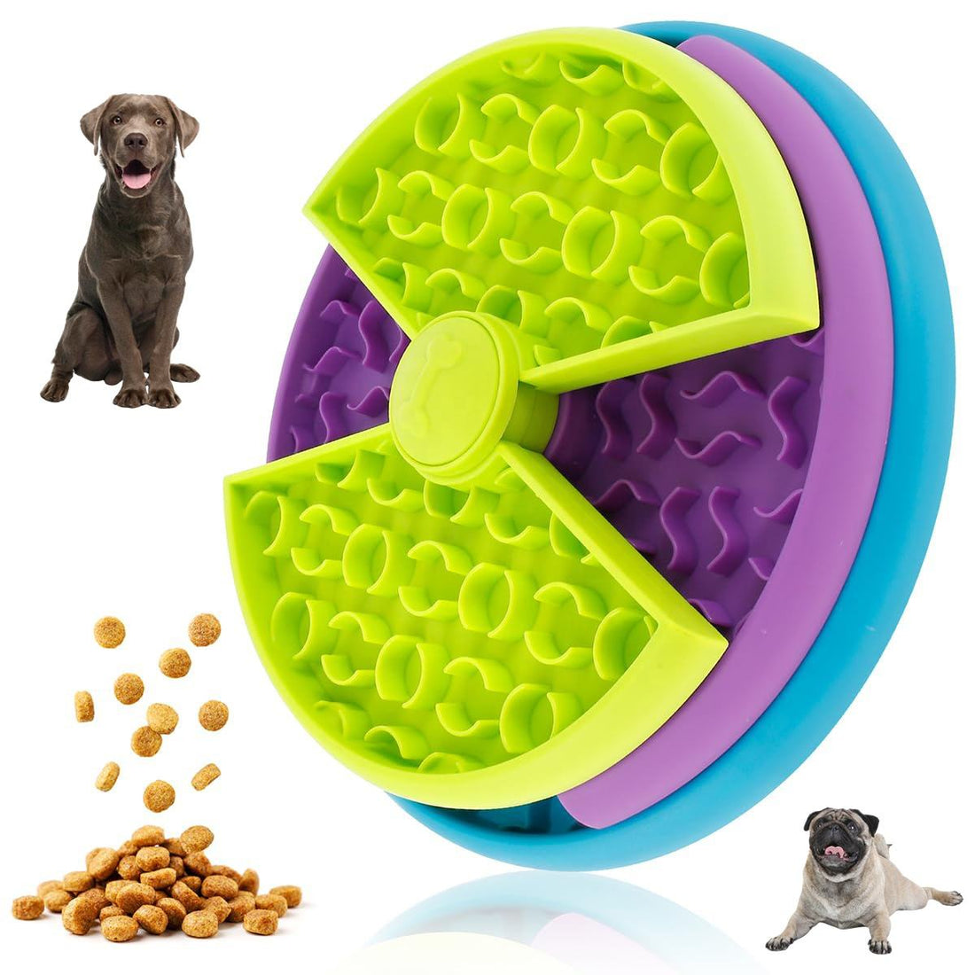 Pet Slow Food Bowl Anti Choking Cat Bowl,3in1 Interactive Dog Feeder Puzzle