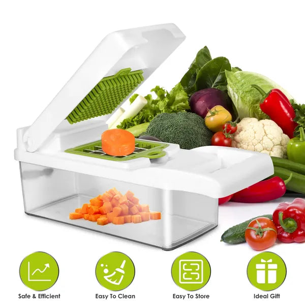 12 In 1 Vegetable Chopper With Container Kitchen Food Slicer Dicer